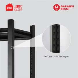 PIRA - HOGAN MSU 100X180 RAK BESI / RAK SUSUN SERBAGUNA / RAK SUSUN BESI / RAK PENYIMPANAN warna BLACK - PIRA - foto 5