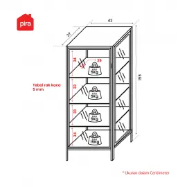 PIRA - GION MSC40 RRAK DISPLAY / RAK BUKU / SHOWCASE / LEMARI PAJANGAN / LEMARI HIAS warna WHITE - PIRA - foto 2