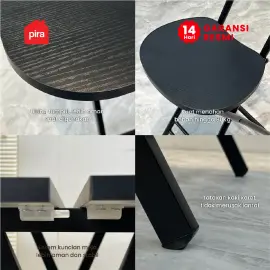 PIRA - COMPACT FT100 MEJA MAKAN / MEJA LIPAT / MEJA TERAS / MEJA CAFE / KURSI MAKAN / KURSI LIPAT / MEJA MAKAN SET KURSI warna BLACK OAK - PIRA - foto 4
