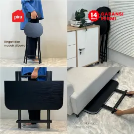 PIRA - COMPACT FT100 MEJA MAKAN / MEJA LIPAT / MEJA TERAS / MEJA CAFE / KURSI MAKAN / KURSI LIPAT / MEJA MAKAN SET KURSI warna BLACK OAK - PIRA - foto 5