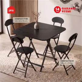 PIRA - COMPACT FT100 MEJA MAKAN / MEJA LIPAT / MEJA TERAS / MEJA CAFE / KURSI MAKAN / KURSI LIPAT / MEJA MAKAN SET KURSI warna BLACK OAK - PIRA - foto 6