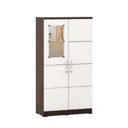 PIRA METROPOLIS - ALBA 2PM LT LEMARI PAKAIAN MEDIUM 2 PINTU warna AMERICAN WALNUT - WHITE - WHITE - METROPOLIS - foto 4