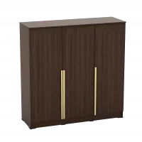 PIRA METROPOLIS - YONA BLS120 LEMARI PAKAIAN 3 PINTU FULL RAK warna AMERICAN WALNUT - GOLD HAIRLINE - PIRA METROPOLIS - foto 4