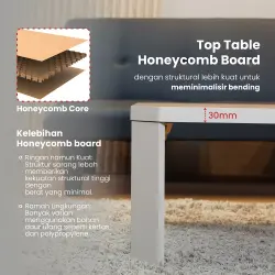PIRA - TABE CT120 MEJA TAMU MEJA MAKAN LIPAT LESEHAN MEJA BELAJAR LIPAT LESEHAN warna LIGHT TAUPE - EURO OAK - PIRA - foto 10