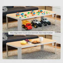 PIRA - TABE CT120 MEJA TAMU MEJA MAKAN LIPAT LESEHAN MEJA BELAJAR LIPAT LESEHAN warna LIGHT TAUPE - EURO OAK - PIRA - foto 11