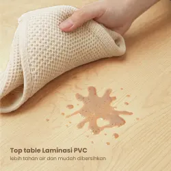 PIRA - TABE CT120 MEJA TAMU MEJA MAKAN LIPAT LESEHAN MEJA BELAJAR LIPAT LESEHAN warna LIGHT TAUPE - EURO OAK - PIRA - foto 12