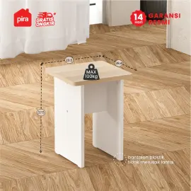 PIRA - ALLISON DT60 MEJA MAKAN SET LIPAT warna WHITE - PRO OAK - PIRA - foto 9