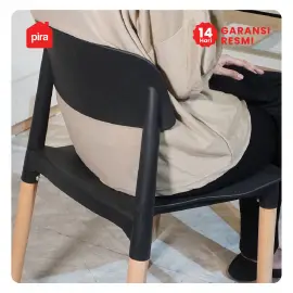 PIRA - ETHAN A DC KURSI MAKAN / KURSI BELAJAR / KURSI TERAS / KURSI SANTAI / KURSI CAFE / KURSI PLASTIK warna BLACK - PIRA - foto 3