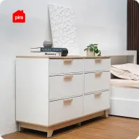 PIRA METROPOLIS -  BEN CH3+3 LEMARI LACI 3+3 SUSUN / KABINET warna PRO OAK - WHITE - PIRA METROPOLIS - foto 8