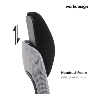WORKDESIGN QUIGON PC KURSI KANTOR / KURSI KERJA ERGONOMIS DENGAN LUMBAR SUPPORT warna BLACK - WORKDESIGN - foto 6