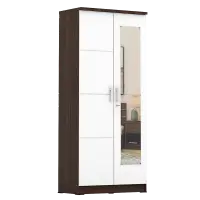 PIRA METROPOLIS - ALBA BAZ 2MN LT LEMARI PAKAIAN 2 PINTU warna AMERICAN WALNUT - WHITE - METROPOLIS - foto 3