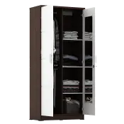 PIRA METROPOLIS - ALBA BAZ 2MN LT LEMARI PAKAIAN 2 PINTU warna AMERICAN WALNUT - WHITE - METROPOLIS - foto 8