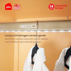 PIRA -  ASHTON 5P FGD MWD LEMARI PAKAIAN BESI 5 PINTU DENGAN LACI DAN LED warna LIGHT ASH - WHITE - PIRA - foto 4