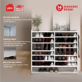 PIRA - USAIN MSR 4P RAK SEPATU BESI / RAK SEPATU SUSUN TERTUTUP / LEMARI SEPATU BESI warna WHITE - PIRA - foto 3