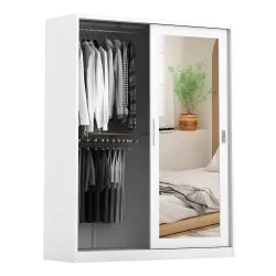 PIRA - SCHON 150A N MWDSL LEMARI PAKAIAN BESI SLIDING / PINTU GESER warna WHITE - PIRA - foto 4