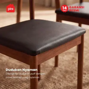 PIRA BAVARIAN - SIV DTS MEJA MAKAN SET DENGAN 4 KURSI warna DARK BROWN - BLACK - PIRA - foto 8