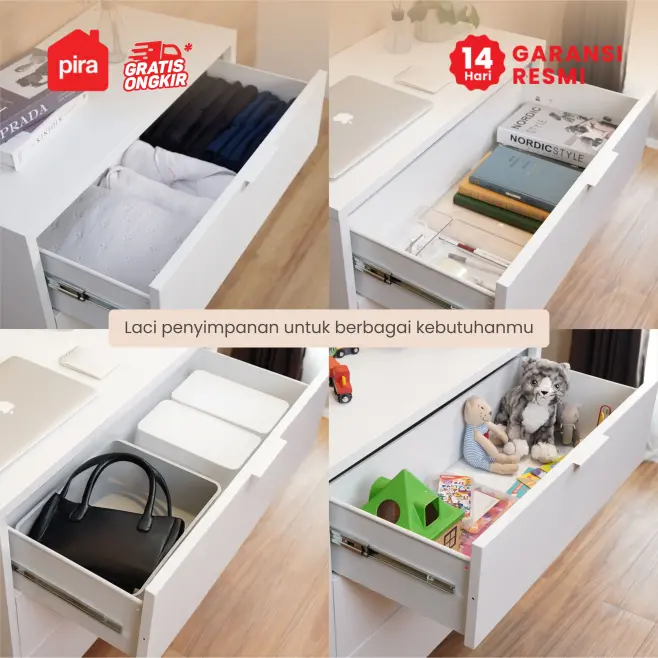 PIRA - ALEX MCH4 LEMARI LACI / LACI BESI / DRAWER BESI warna WHITE - PIRA - foto 3