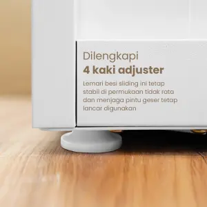 PIRA OX -  RALF 90A MWDSL LEMARI PAKAIAN BESI SLIDING / PINTU GESER warna WHITE - PIRA - foto 5