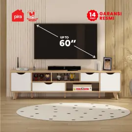 PIRA METROPOLIS - FUJI TV1500 MEJA TV / RAK TV / LEMARI TV warna PRO OAK - WHITE - PIRA METROPOLIS - foto 2