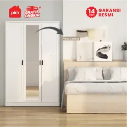 PIRA METROPOLIS -  YORK 3PS LEMARI PAKAIAN 3 PINTU FULL RAK warna WHITE - PIRA METROPOLIS - foto 2