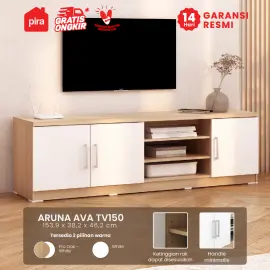 PIRA METROPOLIS - ARUNA AVA TV150 MEJA TV / RAK TV MINIMALIS warna PRO OAK - WHITE - PIRA METROPOLIS OX - foto 1