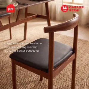 PIRA BAVARIAN - SIV DTS MEJA MAKAN SET DENGAN 4 KURSI warna DARK BROWN - BLACK - PIRA - foto 7