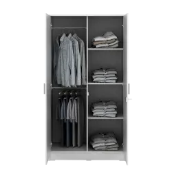 PIRA METROPOLIS OX -  ARUNA 2PM LEMARI PAKAIAN MEDIUM 2 PINTU warna WHITE - PIRA METROPOLIS OX - foto 5