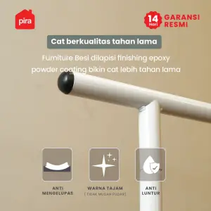 PIRA - ATLA CR 120 RAK GANTUNG BAJU / STAND GANTUNGAN / STAND HANGER / RAK BESI warna WHITE - PIRA - foto 2