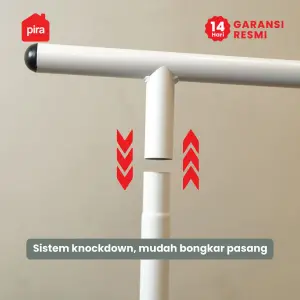PIRA - ATLA CR 120 RAK GANTUNG BAJU / STAND GANTUNGAN / STAND HANGER / RAK BESI warna WHITE - PIRA - foto 3
