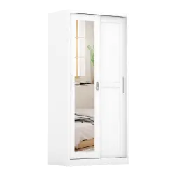 PIRA - SCHON 90A MWDSL LEMARI PAKAIAN BESI SLIDING / PINTU GESER warna WHITE - PIRA - foto 5