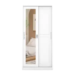 PIRA - SCHON 90A MWDSL LEMARI PAKAIAN BESI SLIDING / PINTU GESER warna WHITE - PIRA - foto 6