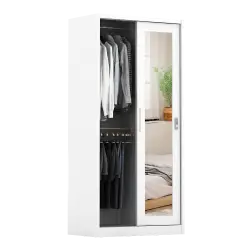 PIRA - SCHON 90A MWDSL LEMARI PAKAIAN BESI SLIDING / PINTU GESER warna WHITE - PIRA - foto 7