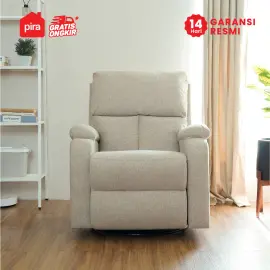 PIRA - GORO 1 RS SOFA / SOFA RECLINER / SOFA RECLINER 1 SEATER DENGAN FITUR ROCKING (AYUN) DAN SWIVEL warna LIGHT BROWN - PIRA - foto 4