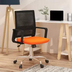 PIRA WORK - REY OC PR KURSI KERJA / KURSI KANTOR warna BLACK - ORANGE - PIRA WORK - foto 1