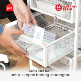PIRA METROPOLIS - ALVA MCH3 RAK LACI BESI / DRAWER PENYIMPANAN BESI / RAK SUSUN BESI / LACI DOKUMEN warna WHITE - PIRA METROPOLIS - foto 8