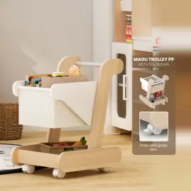 PIRA KIDS - MAGU TROLLEY PP PRETEND PLAY TROLI / KERETA DORONG MAINAN ANAK warna PRO OAK - WHITE SM - PIRA KIDS - foto 1