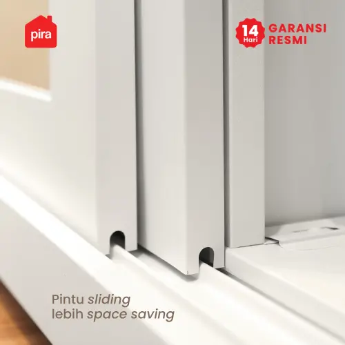 PIRA - SCHON AVA 120 MWDSL LEMARI PAKAIAN BESI SLIDING / PINTU GESER warna WHITE - PIRA - foto 8