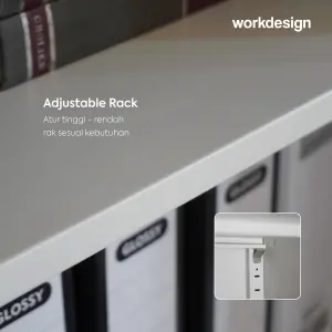 WORKDESIGN BURO MBC 2 RAK BUKU BESI / LEMARI ARSIP KANTOR warna WHITE - WORKDESIGN - foto 3