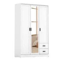 PIRA METROPOLIS - YORK 3P 2DR LEMARI PAKAIAN 3 PINTU DENGAN 2 LACI warna WHITE - PIRA METROPOLIS - foto 5