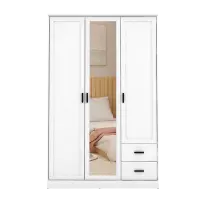 PIRA METROPOLIS - YORK 3P 2DR LEMARI PAKAIAN 3 PINTU DENGAN 2 LACI warna WHITE - PIRA METROPOLIS - foto 6