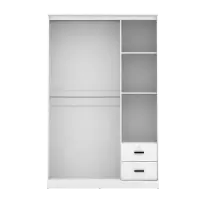 PIRA METROPOLIS - YORK 3P 2DR LEMARI PAKAIAN 3 PINTU DENGAN 2 LACI warna WHITE - PIRA METROPOLIS - foto 10