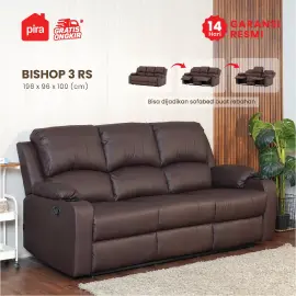 PIRA - BISHOP 3 RS SOFA RECLINER / SOFA 3 SEAT warna DARK BROWN - BAVARIAN - foto 1