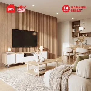 PIRA OX - SERSI TV180 MEJA TV / RAK TV / LEMARI TV warna PRO OAK - WHITE SM - PIRA - foto 2