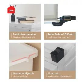 PIRA METROPOLIS - KAO S PCH5 LEMARI PLASTIK SUSUN / LEMARI LACI / RAK SUSUN PLASTIK / LEMARI PLASTIK / DRAWER PLASTIK / RAK SERBAGUNA warna WHITE - PIRA METROPOLIS - foto 2