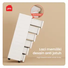 PIRA METROPOLIS - KAO S PCH5 LEMARI PLASTIK SUSUN / LEMARI LACI / RAK SUSUN PLASTIK / LEMARI PLASTIK / DRAWER PLASTIK / RAK SERBAGUNA warna WHITE - PIRA METROPOLIS - foto 4
