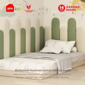 PIRA KIDS - YUBI HB20X60 HEADBOARD KASUR / WALL PANEL 3D / WALLPAPER FOAM 3D / SANDARAN BERMAIN ANAK 1 PCS warna LIGHT GREY - PIRA KIDS - foto 3
