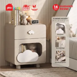 PIRA KIDS -  KUMMO NS40D MEJA NAKAS ANAK / MEJA SUDUT / MEJA SAMPING warna LIGHT TAUPE - WHITE - PIRA KIDS - foto 1