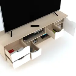 PIRA METROPOLIS OX -  FUJI TV120 MEJA TV / RAK TV MINIMALIS warna PRO OAK - WHITE - PIRA METROPOLIS OX - foto 4