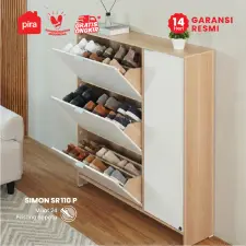 PIRA METROPOLIS - SIMON SR110P RAK SEPATU / LEMARI SEPATU TERTUTUP warna PRO OAK - WHITE - PIRA METROPOLIS - foto 5