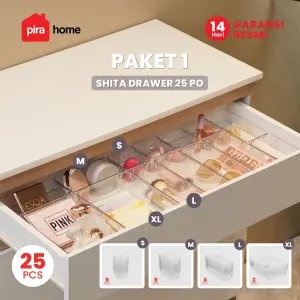 PIRA HOME -  SHITA DRAWER25 PO ORGANIZER LACI BENING / SEKAT LACI TRANSPARAN ISI 25 PCS warna CLEAR - PIRA HOME - foto 1